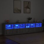 vidaXL Buffet avec lumières LED sonoma gris 283x37x67 cm