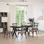 vidaXL Table de salle à manger / Table de repas NOAIN 160 cm Noir