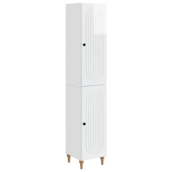 vidaXL Ensemble de Meubles 2 Pièces Blanc brillant Bois d'ingénierie
