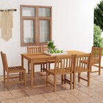 vidaXL Ensemble à manger de jardin 7 Pièces Bois de teck solide
