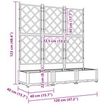 vidaXL Jardinière de Jardin avec Treillis 3 Pièces Marron 120x40x125.5 cm