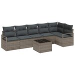 vidaXL Ensemble de canapé de jardin avec coussin 7 Pièces Gris clair