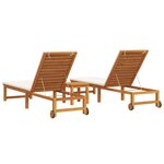 vidaXL Transat 3 Pièces Marron Bois d'Acacia Massif