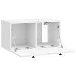 vidaXL Meuble TV mural 59 5 x 31 x 30 cm Blanc brillant