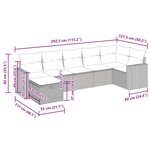 vidaXL Salon de jardin avec coussins 7 Pièces gris clair résine tressée