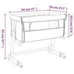 vidaXL Lit pour bébé avec matelas Gris clair Tissu de lin