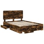 vidaXL Cadre de lit Chêne fumé 150 x 200 cm Bois d'ingénierie