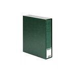 Reliure Publica M Lindner avec boitier de protection garnie de 20 feuilles pour cartes postales et billets de banque. Couleur - Vert