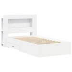 vidaXL Cadre de lit avec rangement Blanc 80 x 200 cm Bois d'ingénierie