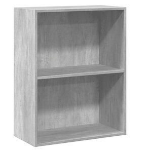 vidaXL Bibliothèque à 2 niveaux gris béton bois d'ingénierie