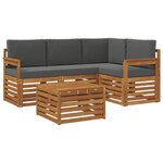 vidaXL Ensemble de canapés d'extérieur 5 pc Naturel et Anthracite