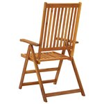 vidaXL Chaises inclinables de jardin 3 Pièces Bois solide d'acacia