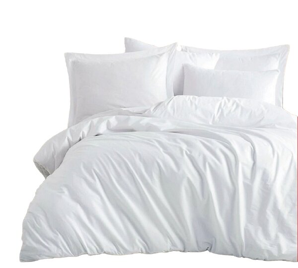 Parure de lit blanche unie 260 x 240 cm