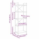 vidaXL Étagère Chêne Sonoma 56 x 34 x 171 cm Bois d'ingénierie