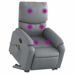 vidaXL Fauteuil inclinable de massage électrique gris similicuir