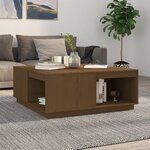 vidaXL Table basse Marron miel 100x101x40 5 cm Bois massif de pin