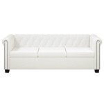 vidaXL Canapé Chesterfield à 3 places cuir synthétique blanc