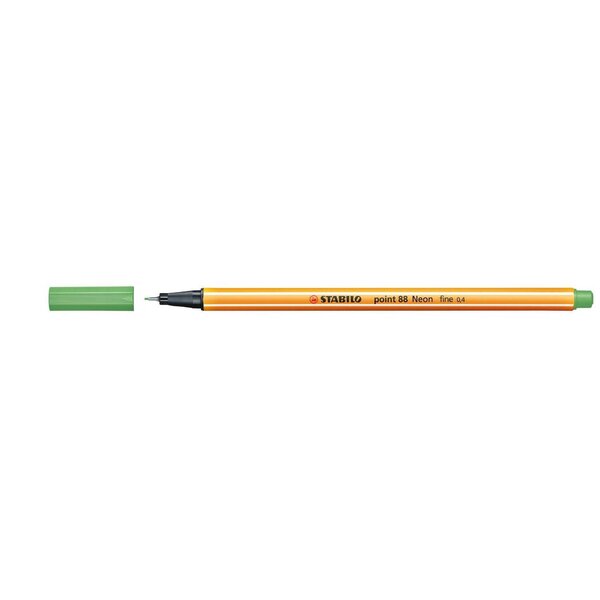 Stylo-Feutre POINT 88 Pointe Fine 0 4 mm Vert FLUO x 10 STABILO