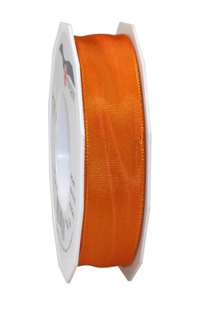 Ruban de soie acetat laitonné lyon 25-m-rouleau 25 mm orange brulé