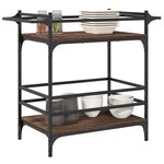 vidaXL Chariot de cuisine chêne marron 82x40x78 5 cm bois d'ingénierie