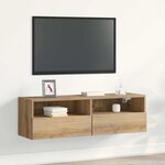 vidaXL Meuble TV mural Montage mural chêne artisanal 100 x 30 x 30 cm