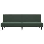 vidaXL Canapé-lit à 2 places vert foncé velours