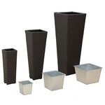vidaXL Ensemble d'extérieur 3 pc Noir 30 x 30 x 80 cm Métал