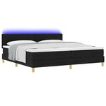 vidaXL Lit à ressort LED avec matelas Noir 200 x 200 cm tissu
