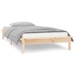 vidaXL Cadre de lit à LED sans matelas 100x200 cm bois massif