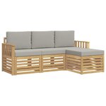 vidaXL Ensemble de canapés d'extérieur 4 Pièces Blanc et gris clair
