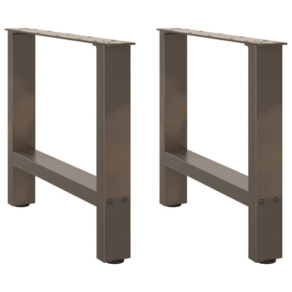 vidaXL Pieds de table basse en acier naturel 2 pièces 60 x (42-43) cm Acier