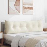 vidaXL Coussin de Dos Crème 160 x 24 x 50 cm Velours