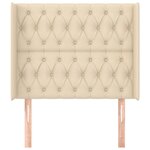 vidaXL Tête de lit avec oreilles Crème 103x16x118/128 cm Tissu