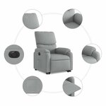 vidaXL Fauteuil inclinable électrique gris clair tissu