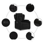 vidaXL Fauteuil inclinable électrique noir tissu