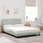 vidaXL Lit avec matelas gris clair 140x200 cm velours