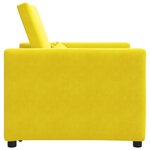 vidaXL Sofa lit convertible 3-en-1 jaune en velours