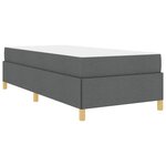 vidaXL Lit à ressorts Blanc et Gris foncé et Marron et Gris foncé
