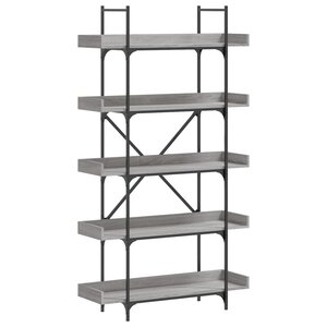 vidaXL Bibliothèque 5 niveaux sonoma gris 100x33x180 5 cm