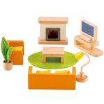 Salon média pour maison de poupée hape e3452