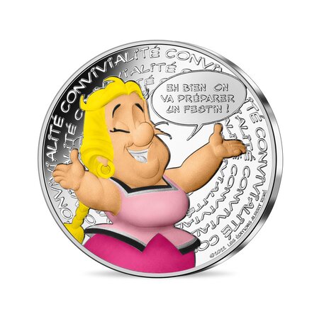 Astérix - les caractéres bien frappés - convivialité - monnaie de 10€ argent colorisée