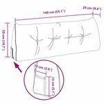 vidaXL Coussin de Dos Gris clair 140 x 24 x 50 cm Velours