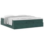 VidaXL Cadre de lit ottoman avec matelas vert foncé 160x200 cm velours