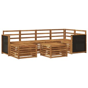 vidaXL Ensemble de canapé d'angle 6 Pièces Naturel Bois d'Acacia Massif