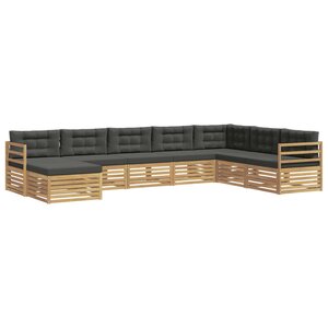 vidaXL Ensemble de canapés d'extérieur 8 Pièces Blanc et anthracite