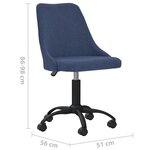 Vidaxl chaise pivotante de salle à manger bleu tissu
