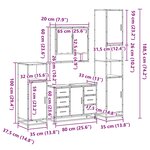 vidaXL Ensemble meubles salle de bain 4 Pièces chêne fumé bois ingénierie