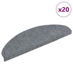 vidaXL Tapis d'escalier autocollants 20 pièces 65 x 21 x 4 cm Gris clair Demi-rond Grand