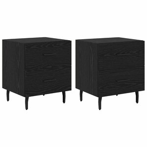 vidaXL Cabinet de chevet 2 Pièces Chêne noir 40 x 35 x 47.5 cm