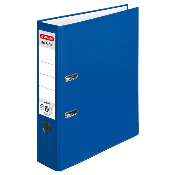 Classeur à Levier maX.file protect Dos de 80 mm Bleu HERLITZ